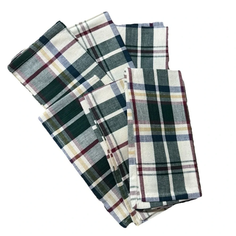 PARK Imports &‎ Design Napkins Jewel Tone PLAID 100% COTTON 18